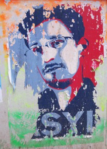 Snowden auf einem Poster